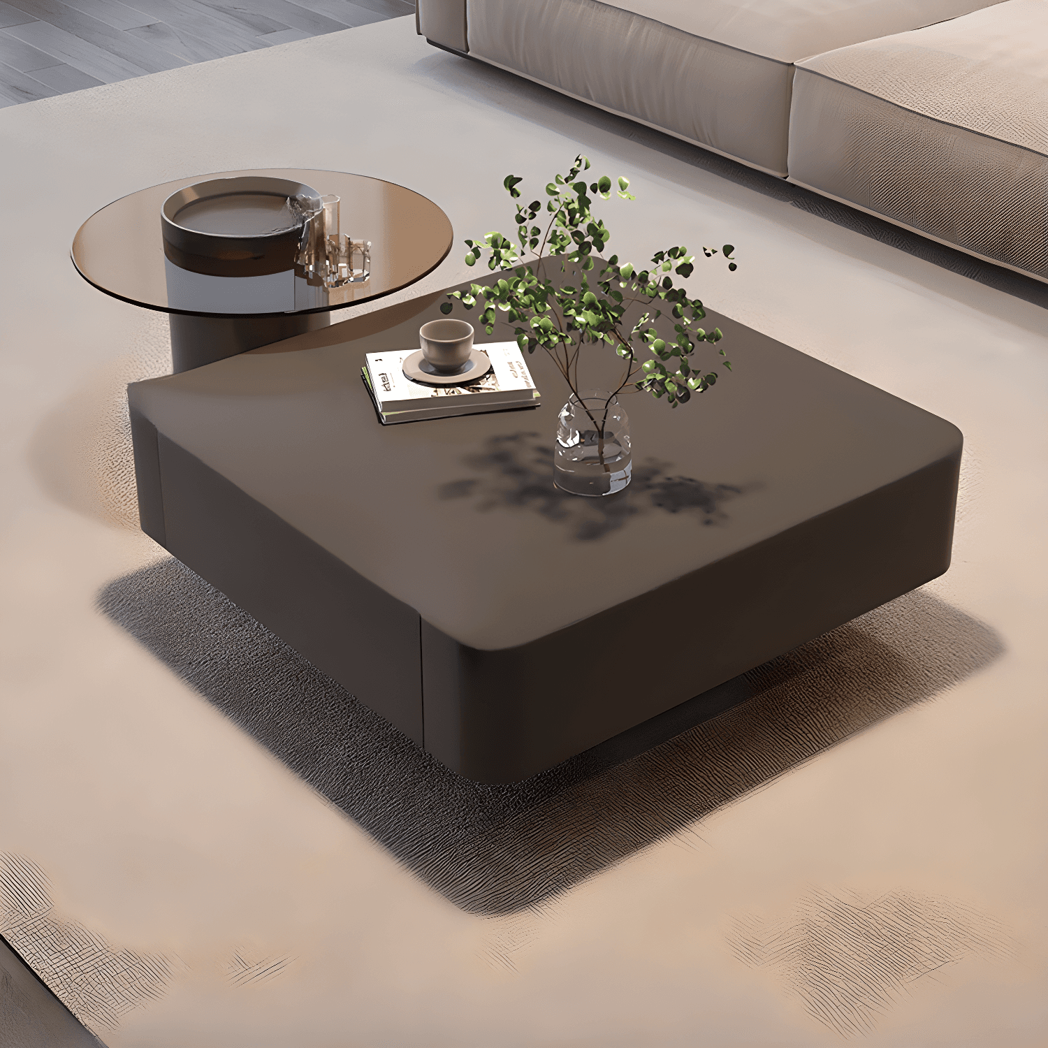 Nested Square Side Table with 2 Drawers - image 6