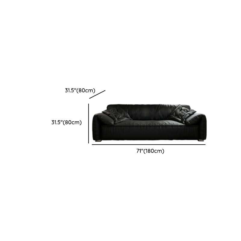 Modish Solid Color Water Resistant Standard Sofa in Midnight Black, Seats 5/4 Person/for 3 with 2 Pillows - image 8