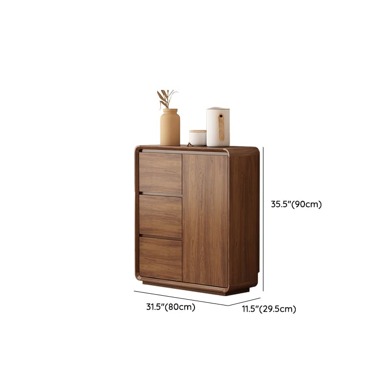 Sepia Simplistic Sideboard with 3 Drawers, Standard Size, Adjustable Shelving, and Multiple Doors Storage Cabinets - image 24