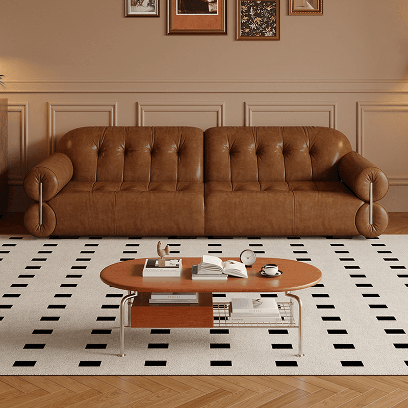 Tear Resistant Standard Sofa with Pu/Flannel Upholstery in White/Sage/Light Brown - image 12