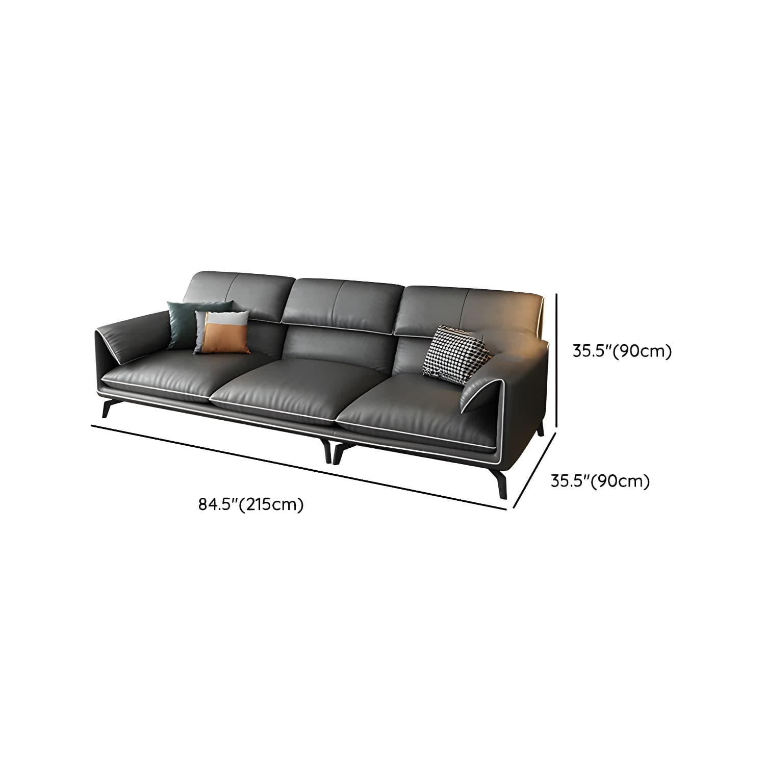 Modern Gray Stationary Sectional Sofa with Wood Frame and Pillow Top Arm - image 16