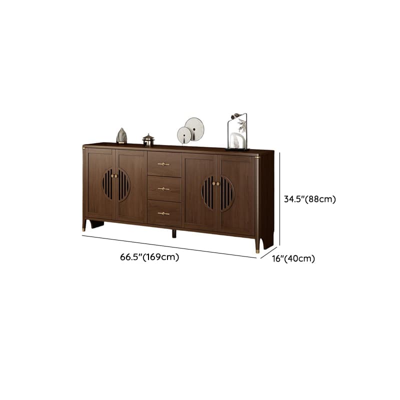 Espresso Standard/Wide/Narrow Timber Sideboard with 4 Doors/3 Doors/2 Doors, Adaptable Shelf and Pantry Hutch, 3 Drawers/6 Drawers/2 Drawers Included/Not Included - image 31