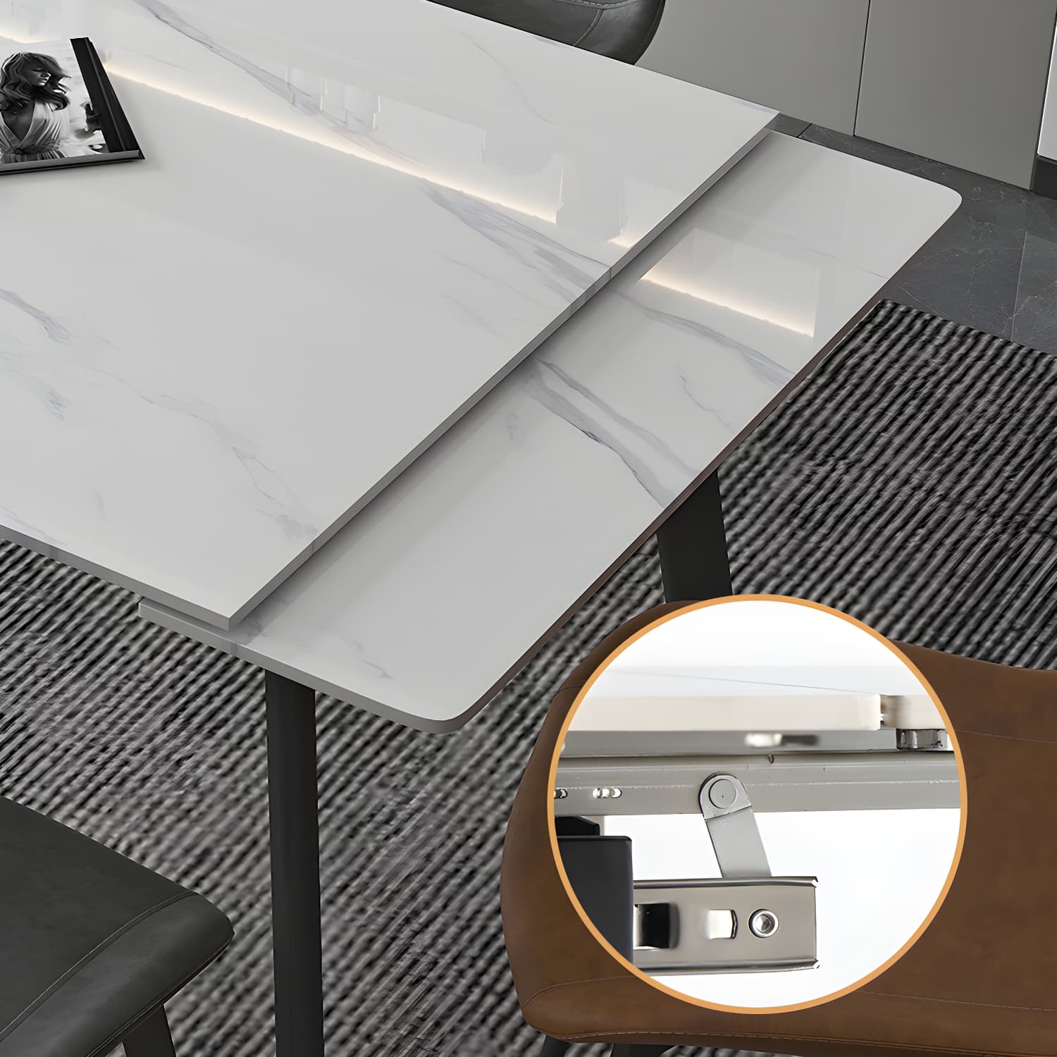 Contemporary 1/4/5/7 Pieces Dining Set Rectangle Dining Table Set with 4 Legs - image 7