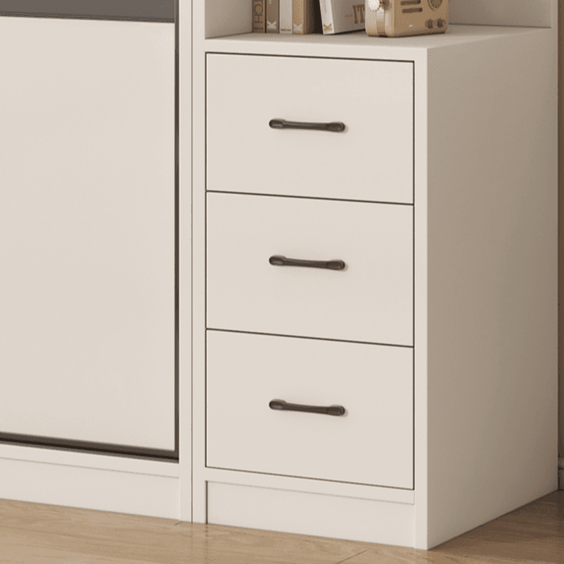 Chalk Nordic Timber Wardrobe with 3 Drawers, Self-supporting Design, Soft Close Door, and Clothing Rod - image 8