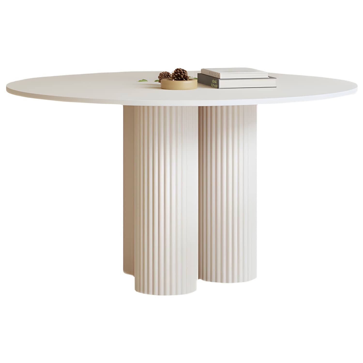 Contemporary Round Dining Table Stone Dinner Table with 3 Legs - image 5
