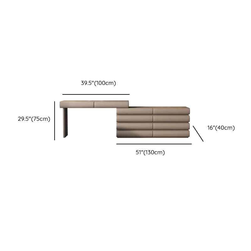 Multi-Purpose Tan Vanity Set with 10 Drawers, Lighting, Scalable, Adjustable Touch, and Adjustable Brightness - image 7