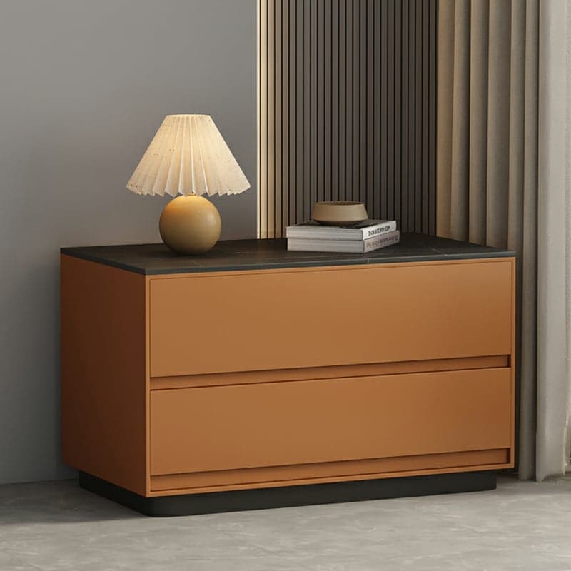 Modern Two-Drawer Wood Nightstand - Small Size - No Distressing - 40cm Width - image 8