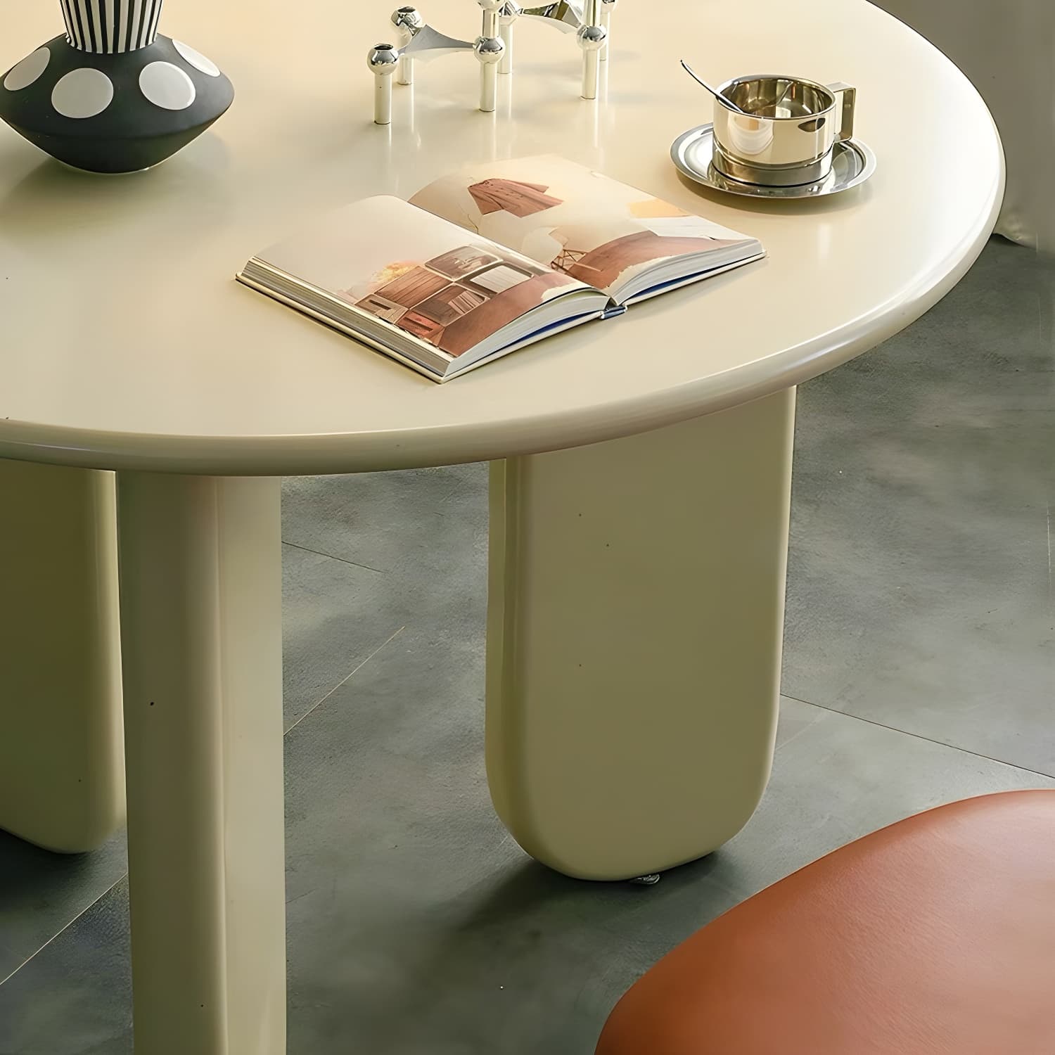 Scandinavian Style Round Dining Table - Wood Top - Standard Height - image 9