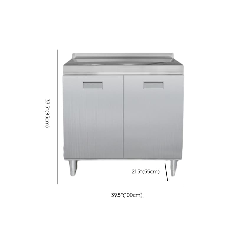 Casual Chrome Sideboard with Stainless Steel Countertop - image 5