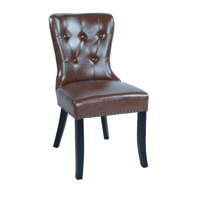 Vintage Secure Bordered Button-tufted Upholstered Side Chair with Wingbacked Chair, Nailhead Detailing and Foot Pads - image 6