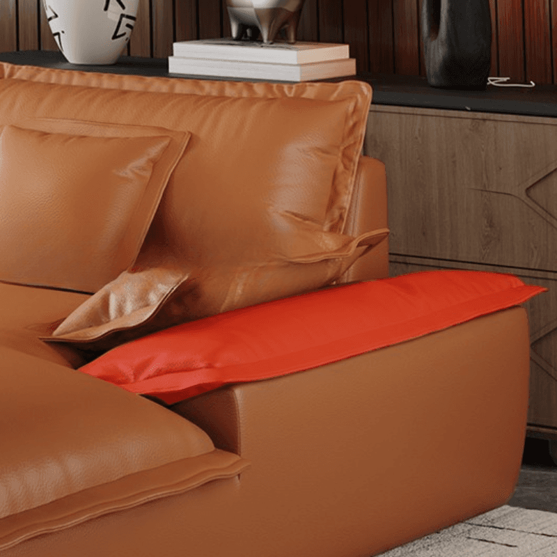 L-Shape Sofa Chaise with Dark/Cream/Cocoa Upholstery and Cotton Seat Fill - image 10