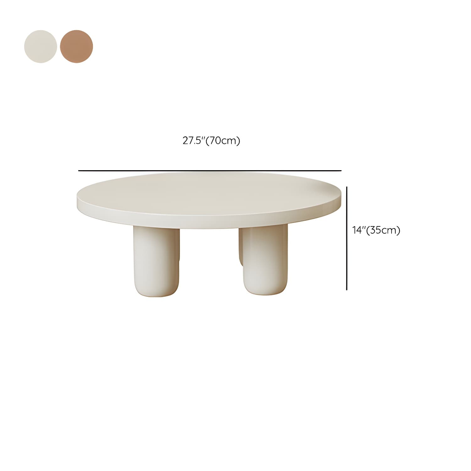 Coffee Cocktail Table 4 Legs Round Wooden Scandinavian Brown - image 16