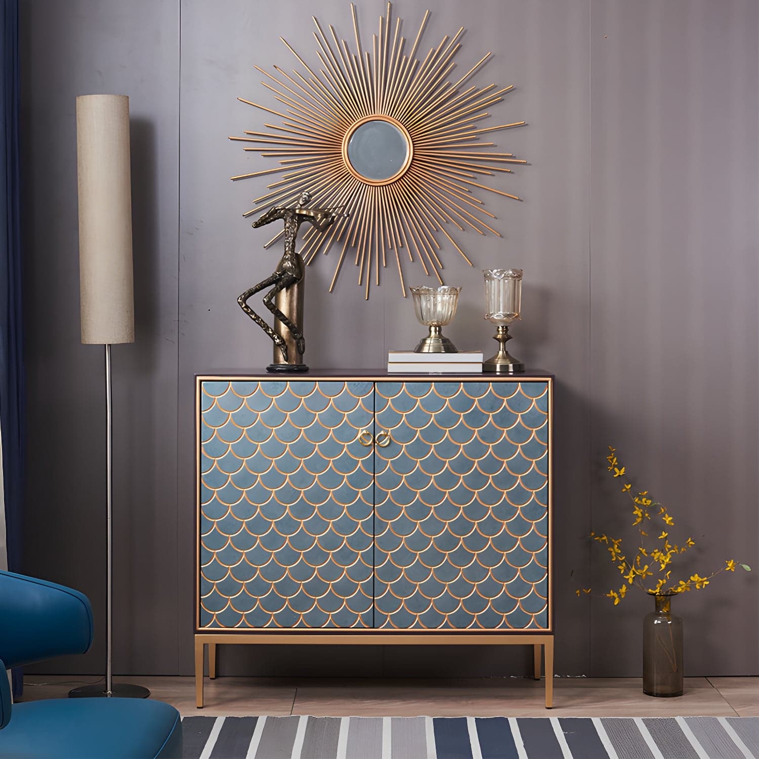 Industrial Accent Cabinet with Cup Pulls Doors and Straight Legs - image 4