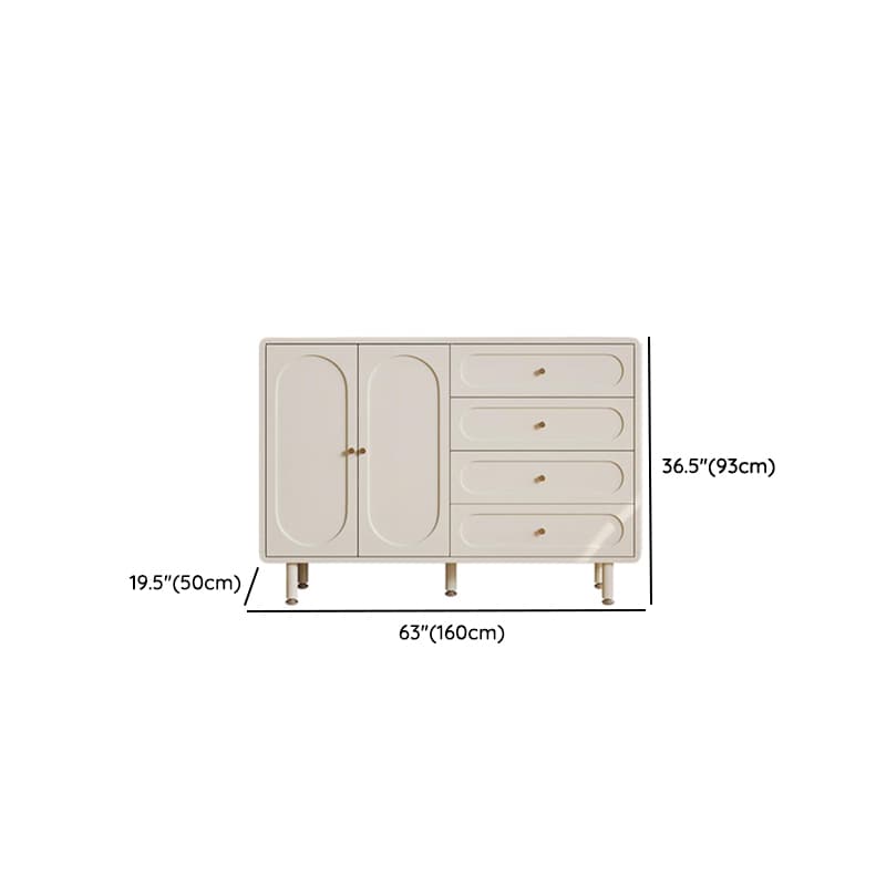 Chalk Casual Composite Wood Combo Dresser with 5 Drawers, Hutch, 3 Interior Shelves, Horizontal/Vertical - image 19