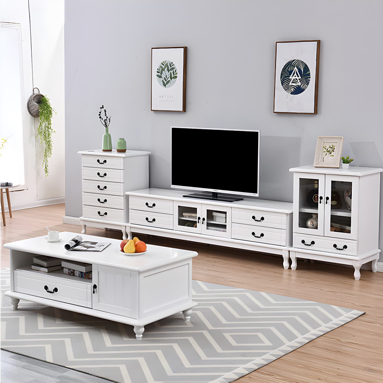 Modern Rectangular Wood Coffee Table with Drawers and Shelves for Stylish Storage - image 6