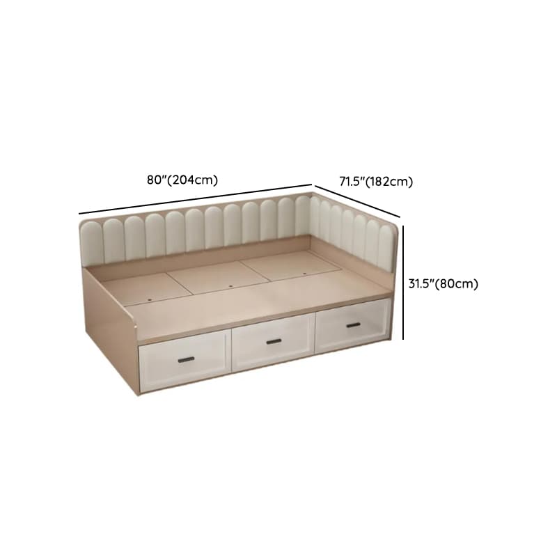 Cream Solid Color Storage Included with 3 Storage Boxes for Bedroom - image 14
