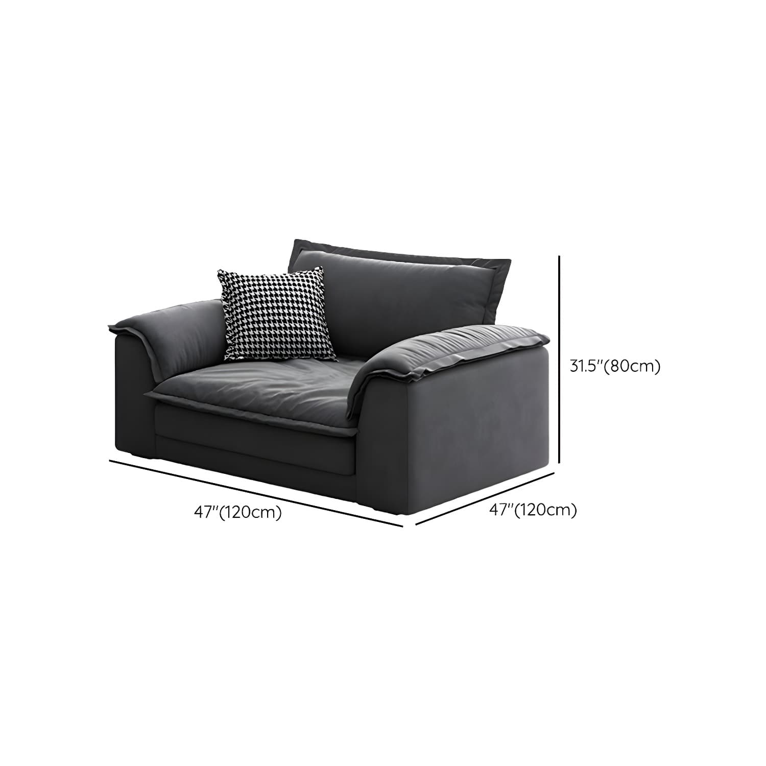 Modern Gray Abrasive Cloth Upholstered Stationary Sectional Sofa with Wood Frame - image 22