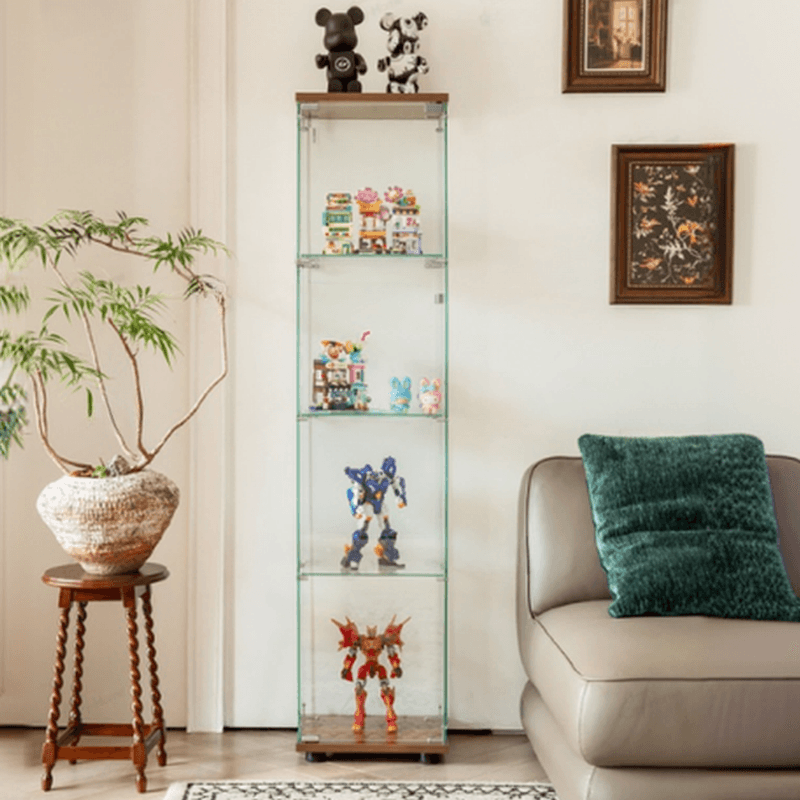 Modern Simple Style Rectangular/Nook Accent Cabinet with Closet, Lumber Countertop, Glazed Door in Midnight Black/Chalk/Sepia - image 7