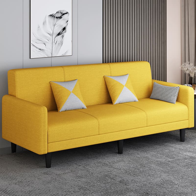 Convertible Sofa in Gray/Cerulean/Off-White with Armrest and 3 Pillows - image 24