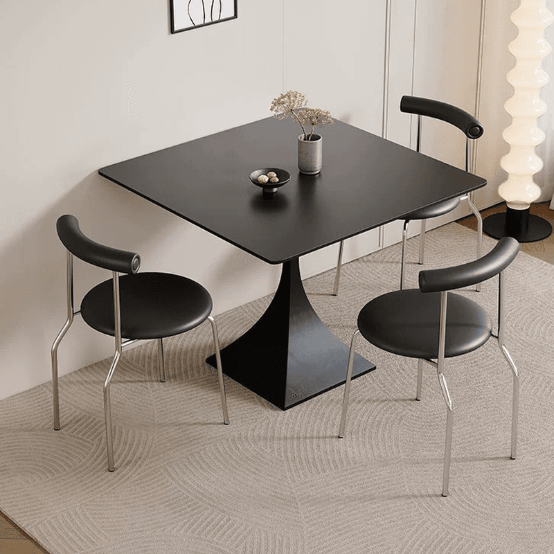 Square Stone Dining Table for 2, Scratch-proofed, Ink/Chalk Color, Fixed - image 4