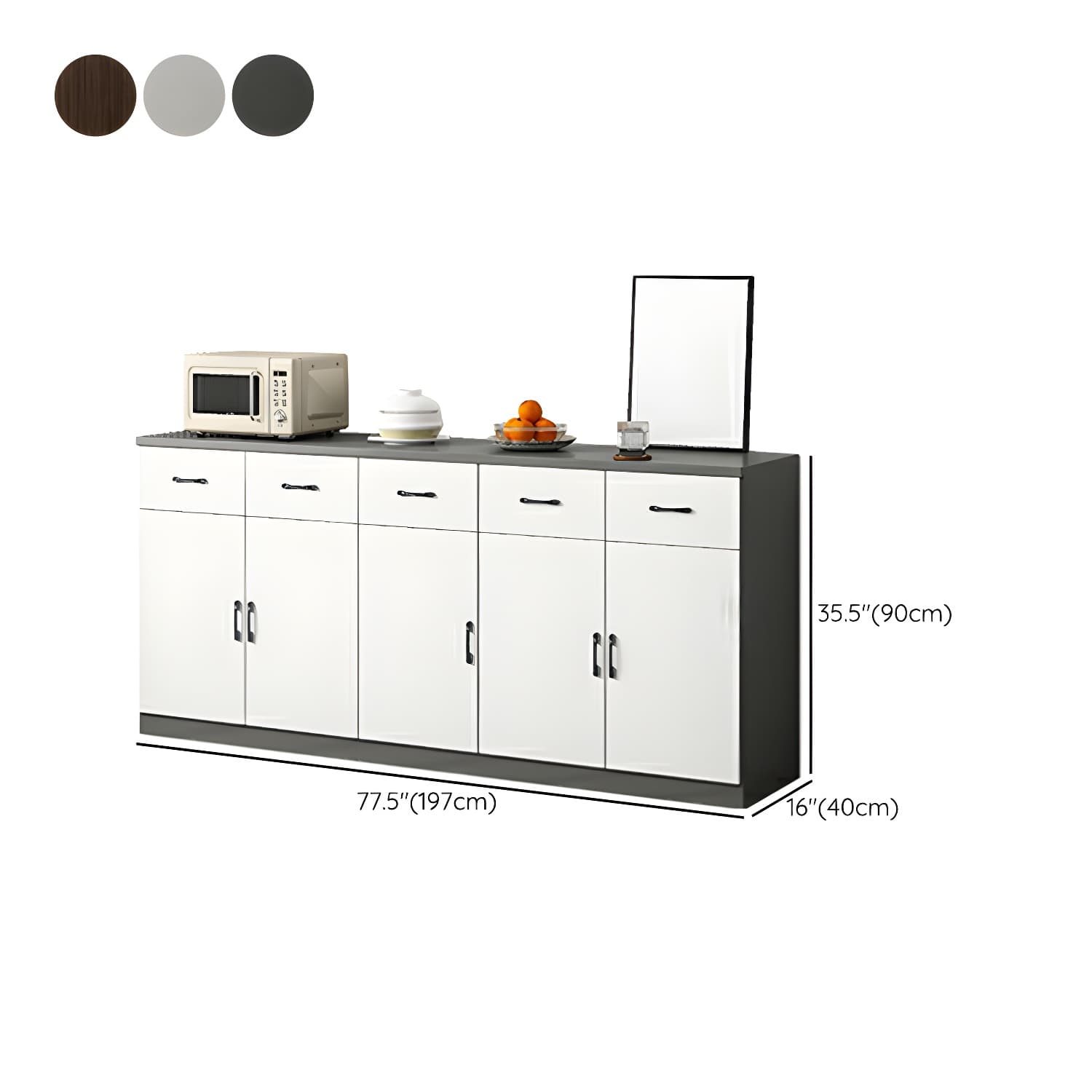 Modern Wood Sideboard Credenza with Drawers and Cabinets - Functional Storage Solution - image 22