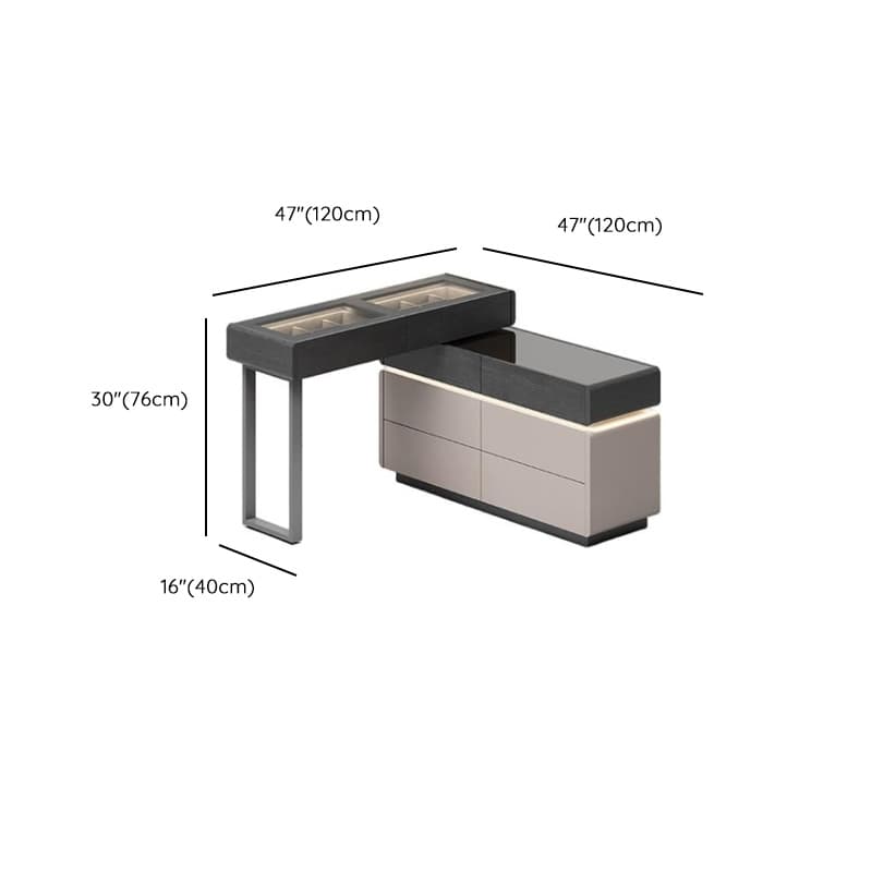 Multi-Purpose Tan Vanity Set with Lighting, Scalable 2-in-1 Adjustable Touch and Brightness - image 7