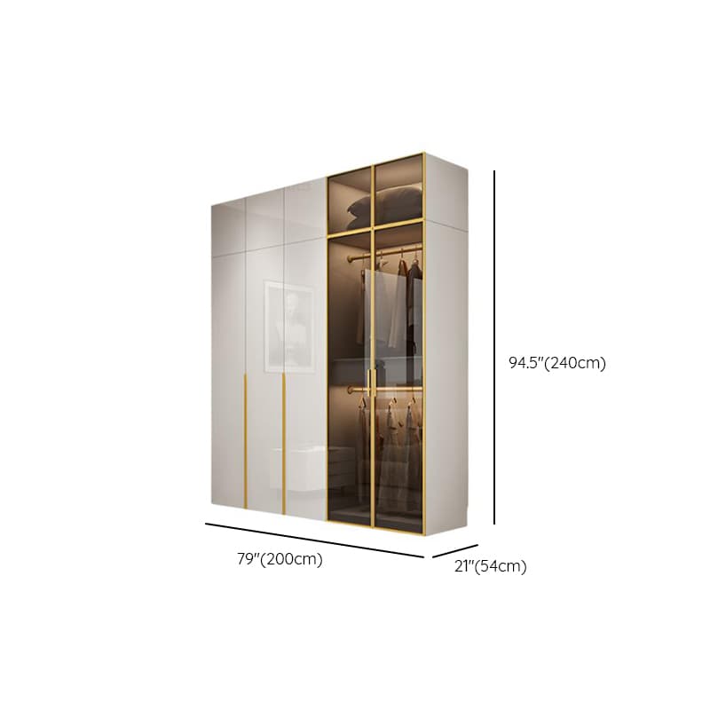 Chalk Minimalist Laminate Cabinet Armoire with Soft Close Drawer, Soft Close Door, Interior Shelves, and Clothing Rod - image 13
