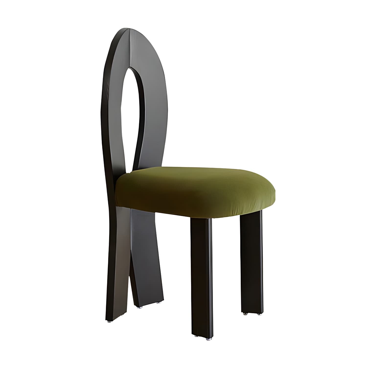 Modern Upholstered Side Chair with Wood Legs in Polyurethane for Kitchen & Dining - image 15