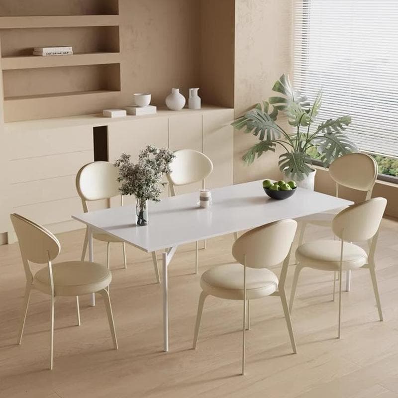 Dining Room Open Back Upholstered Dining Side Chair with Metal Frame - image 7