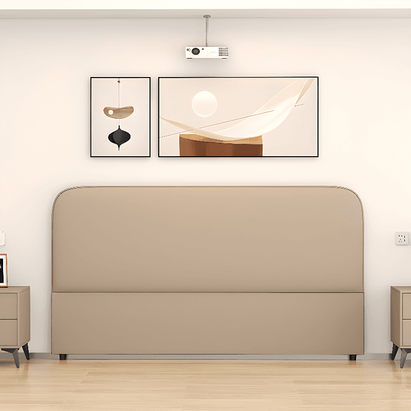 Modish No Distressing Timber Panel Headboard with Arched Shape for King/Queen/Full Bed, Featuring Sponge Fill and Standard Height - image 12