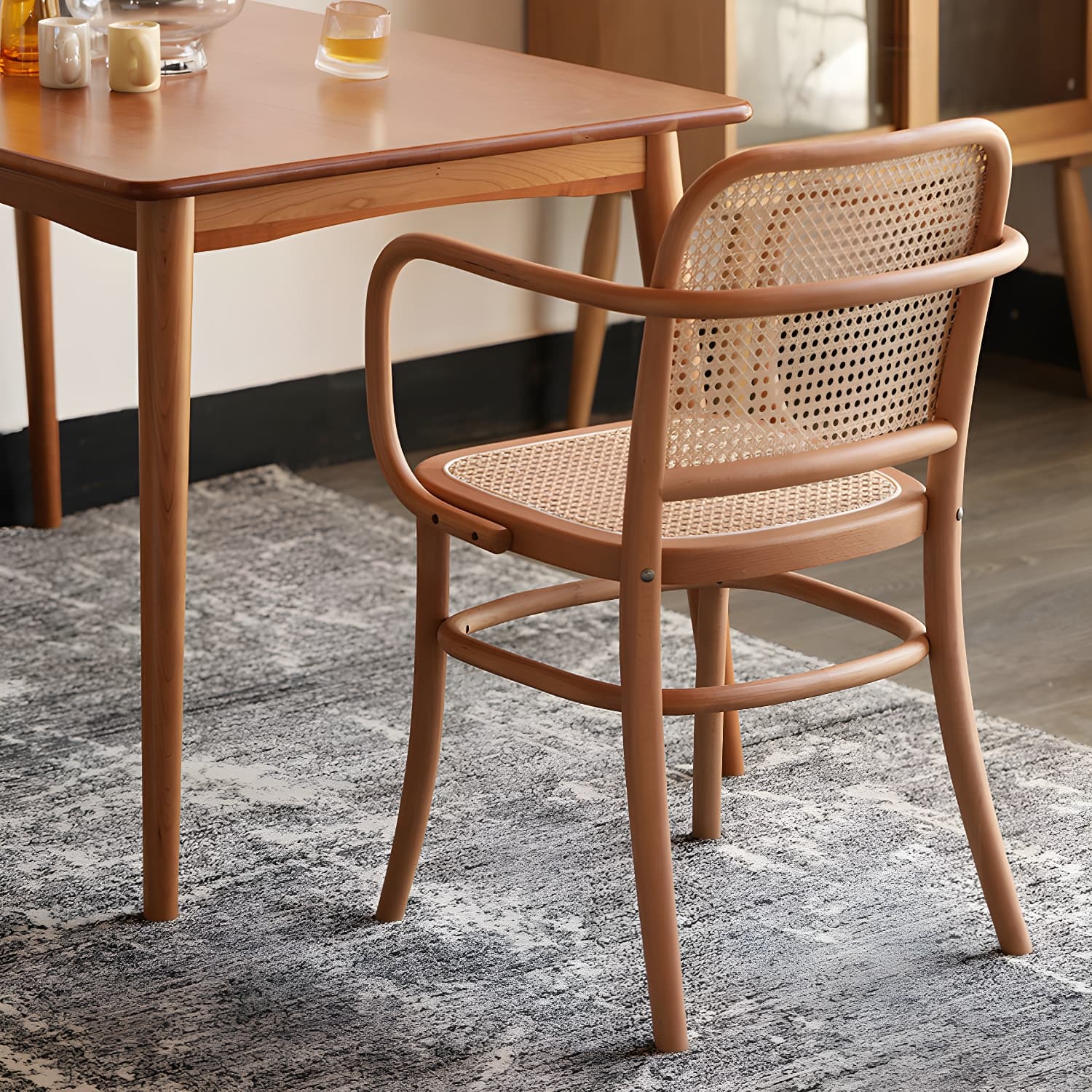 Traditional Style Dining Chair Solid Wood Cane Back Dining Room Chair - image 16