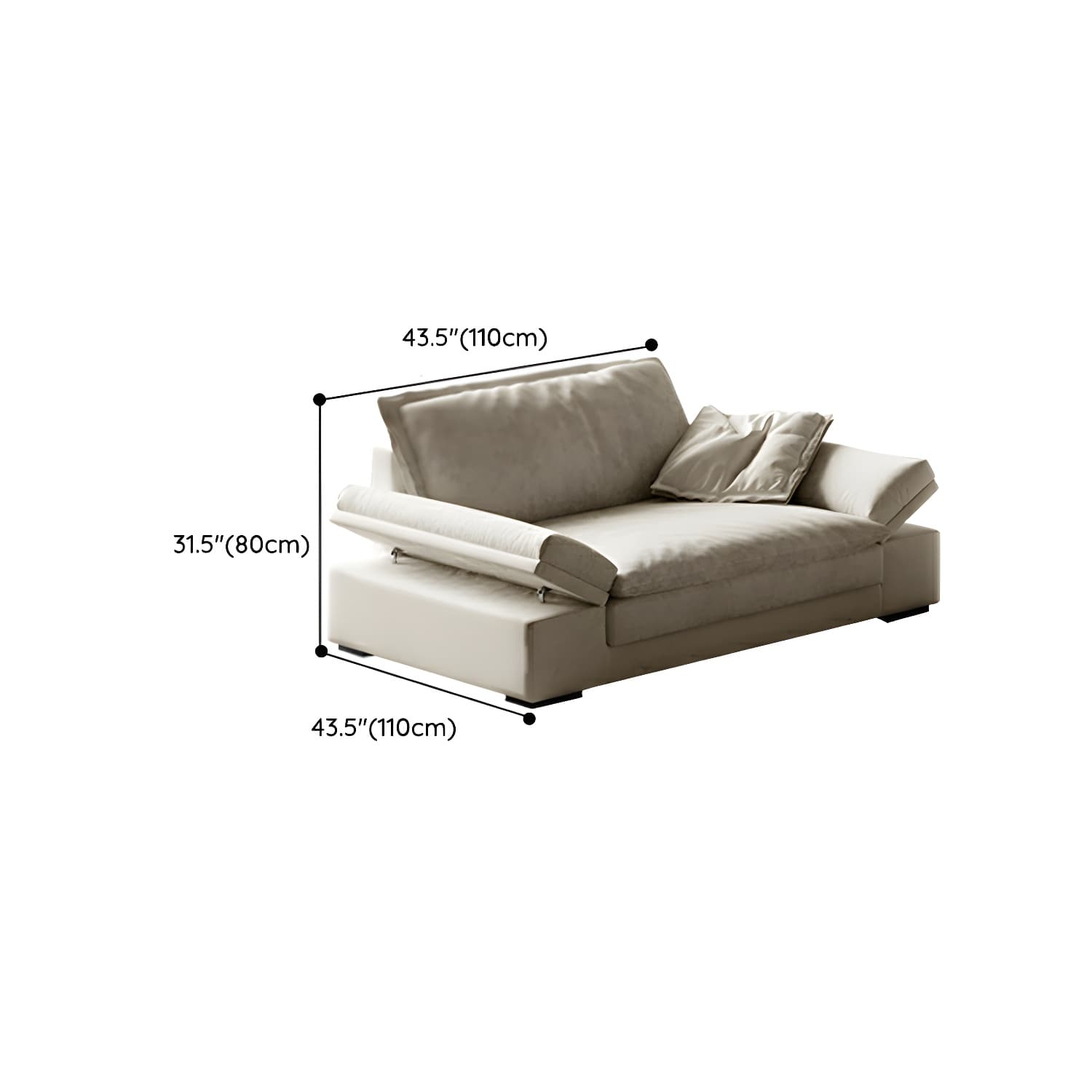 Beige Stationary Modern Sectional Sofa with Pillow Top Arm and Cushion Back - image 23