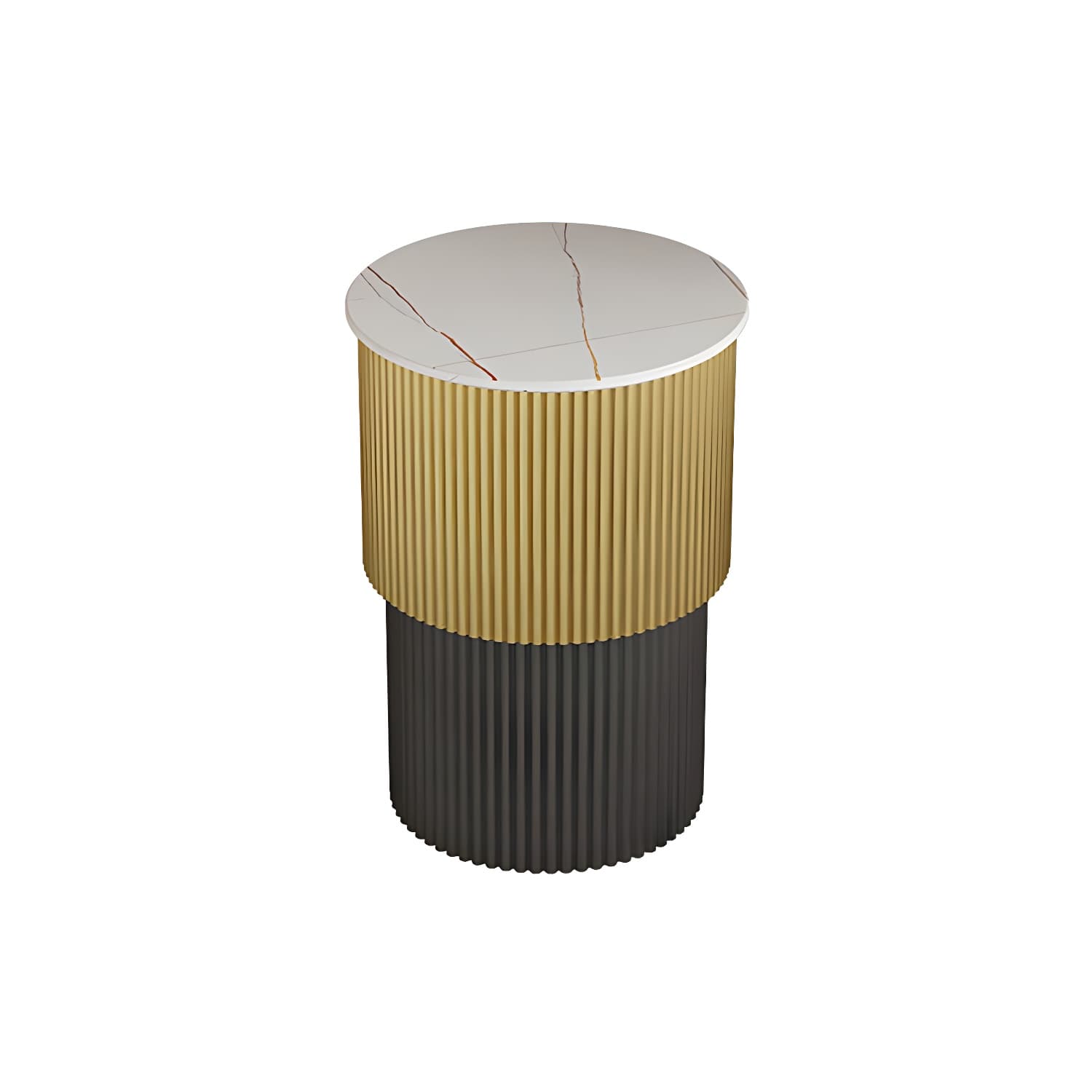 Round Slate Coffee Table Glam Pedestal No Distressing Single Coffee Table - image 16