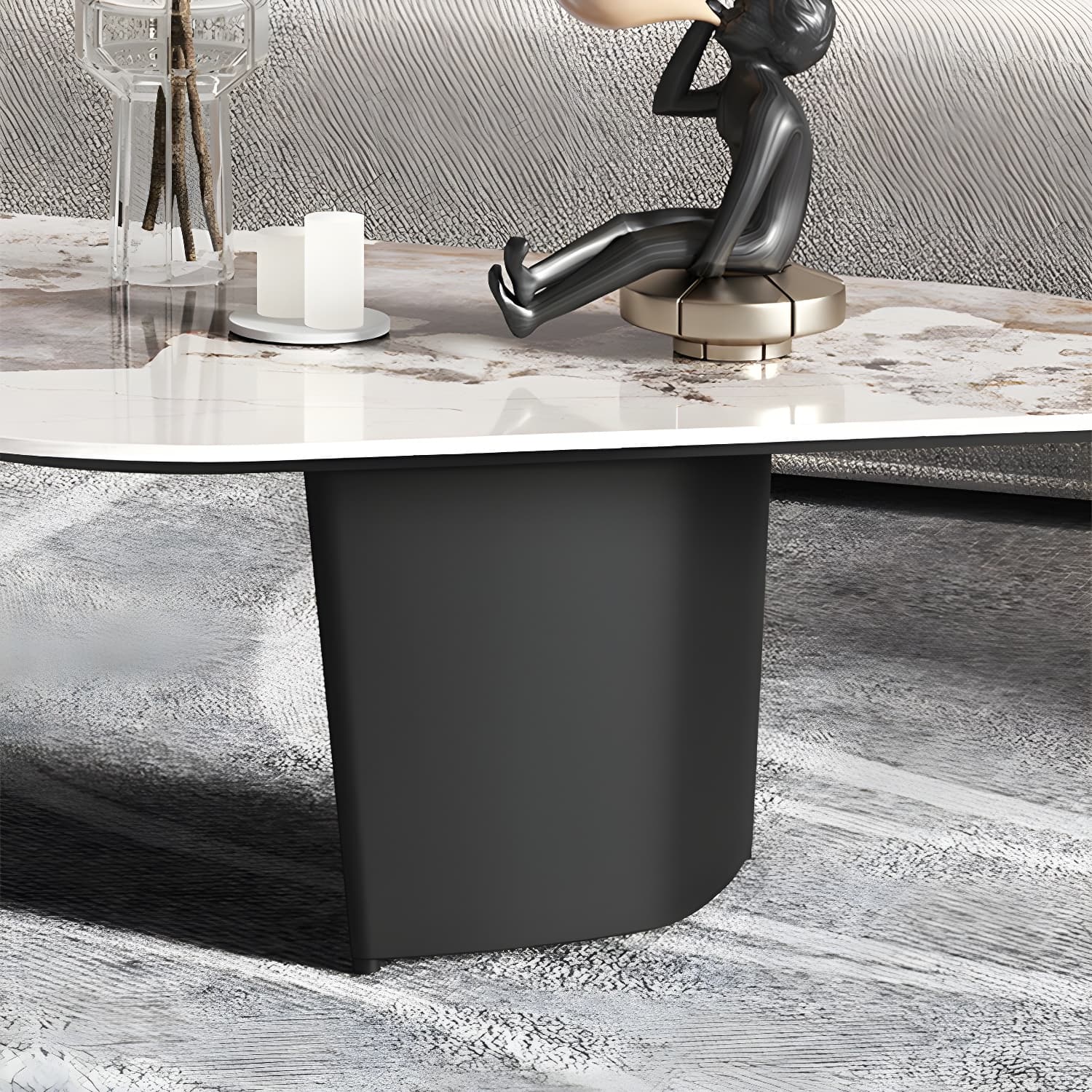 Glam Irregular Slate Top Cocktail Table Sled 15.7" H Coffee Table - image 8