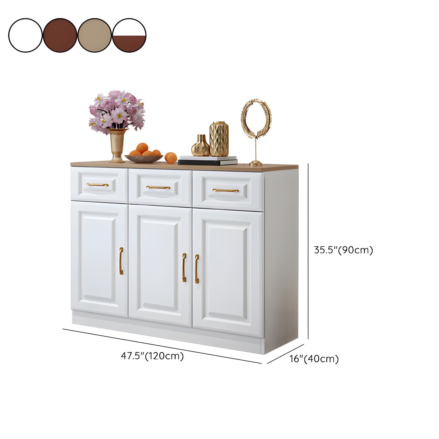 Modern Wood Buffet Sideboard with Drawers, Cabinets, and Shelves - image 21