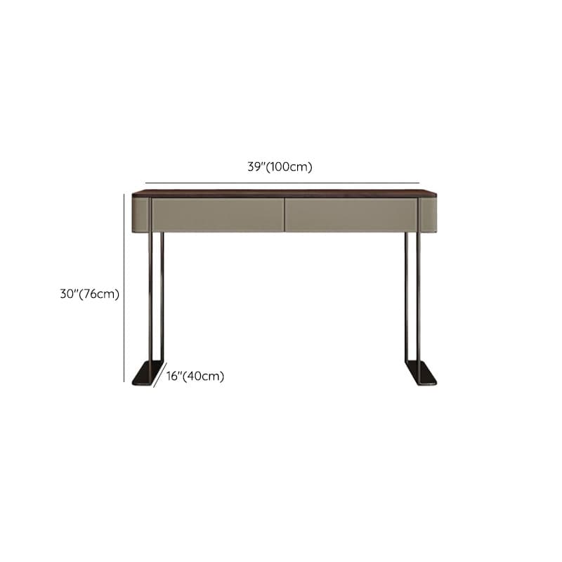 Modish Standard Vanity Set with Timber Table Top, White Chair, 2 Drawers, and Mirror Lights - image 13
