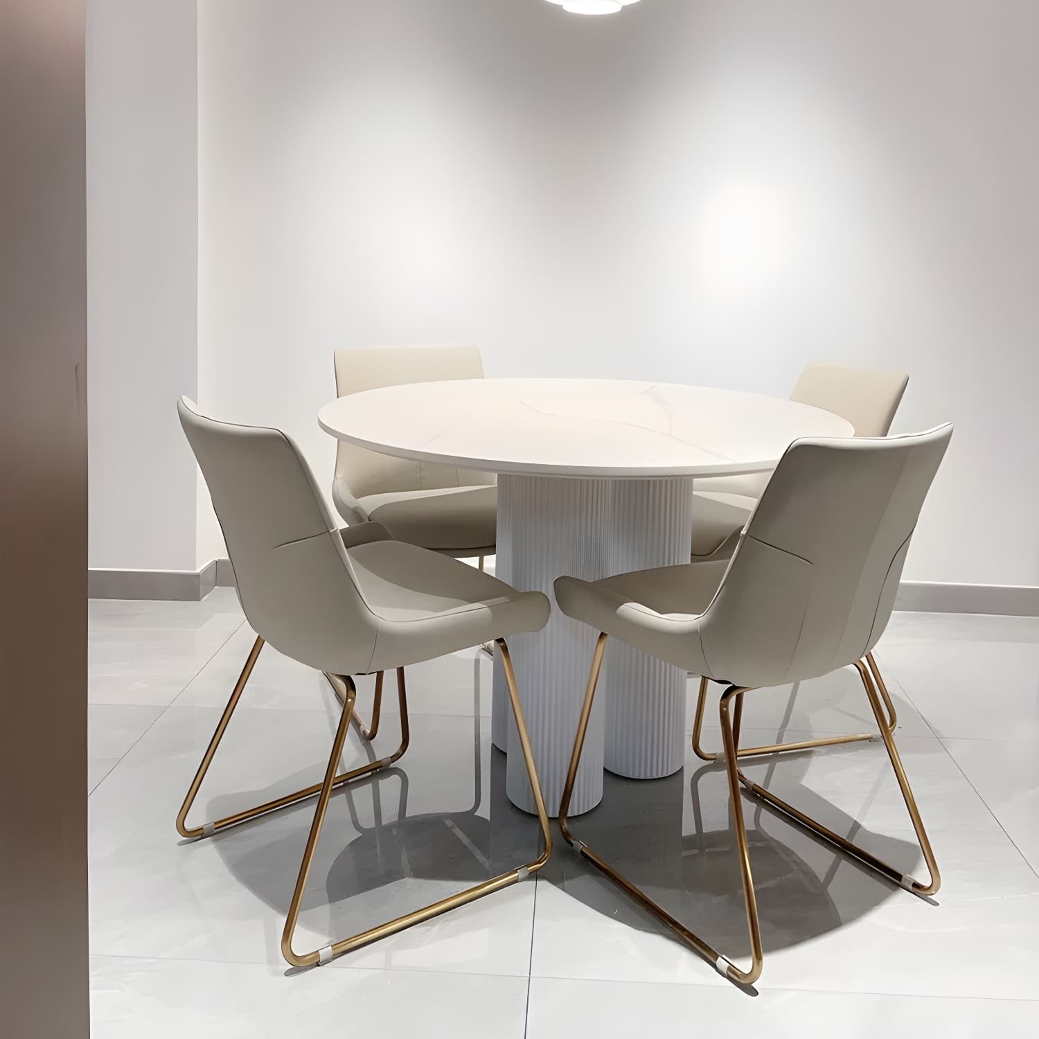 Modern Casual Dining Table Round Top Dinner Table Kitchen Home - image 5