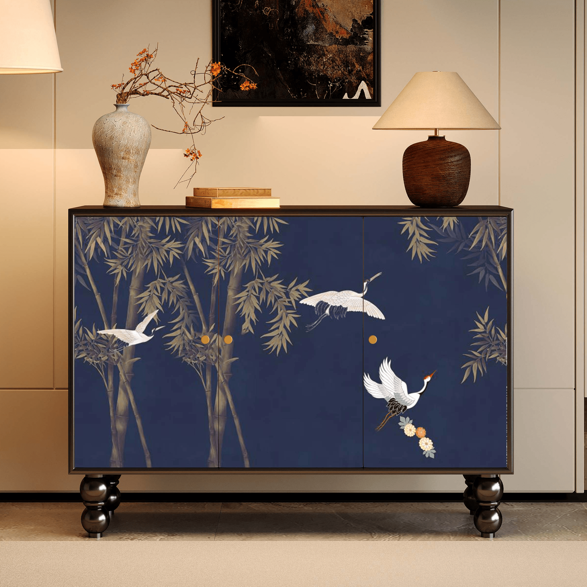 Classicist Narrow Timber Sideboard with Hutch, 3 Shelves, 3 Doors and Larder - image 18