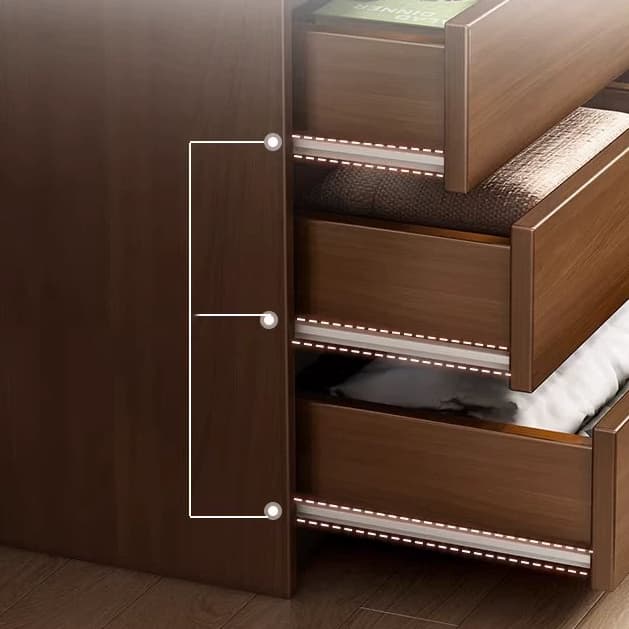 Elegant Brown Wood Double Dresser with Drawers, Modern Style - image 7