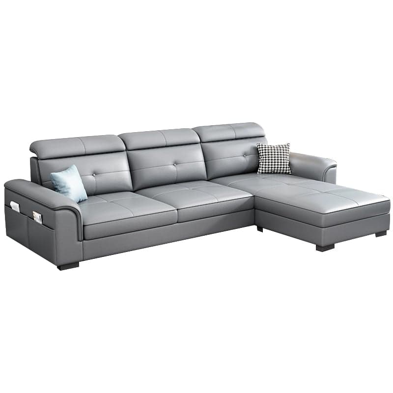 Elegant Tech Cloth Sectional Sofa in L-Shape Design with Cozy Seat Cushions - image 8