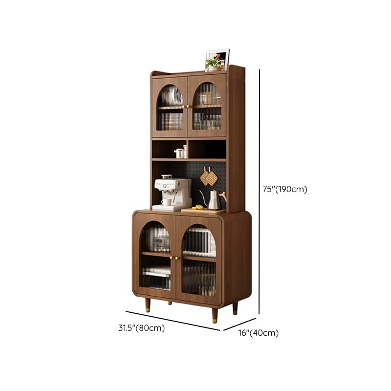 3 Drawers Modish Tan Standard Sink Cabinet with Glass Doors, 2 Shelves/1 Shelf, and Cabinets - image 19