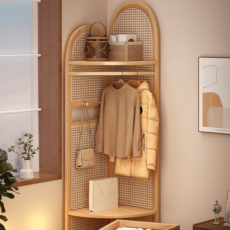 Modern Simple Nook Accent Cabinet with 2 Exterior Shelves, Storage Basket, and Midnight Black/Sepia Top - image 4