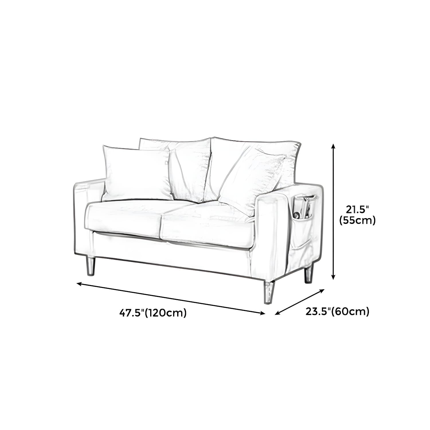 Beige Modern Farmhouse Cushions Standard Sofa 21.65"High Square Arm Sofa - image 32