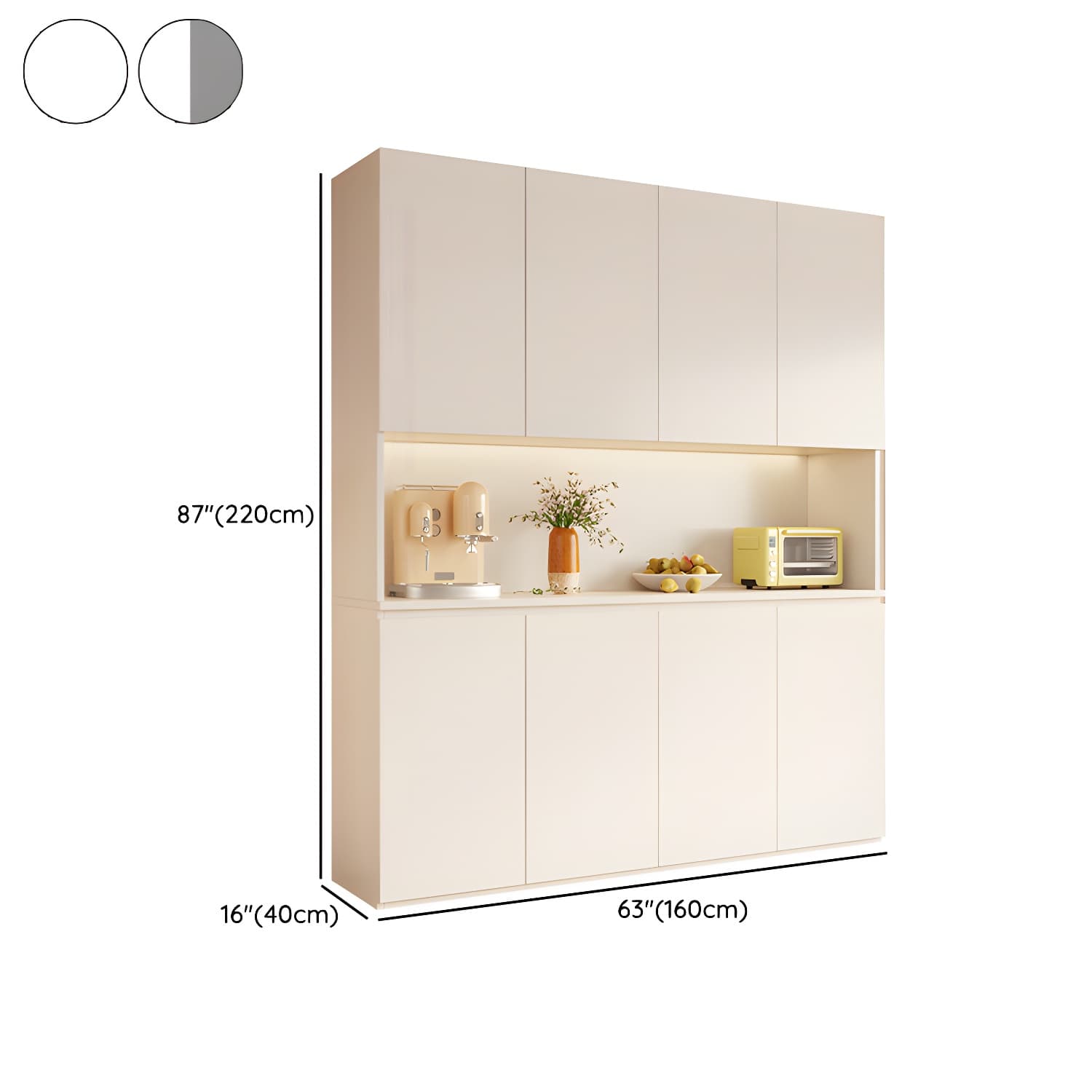 Modern Wood Buffet Cabinet with Open Storage and Cabinets Included - image 13