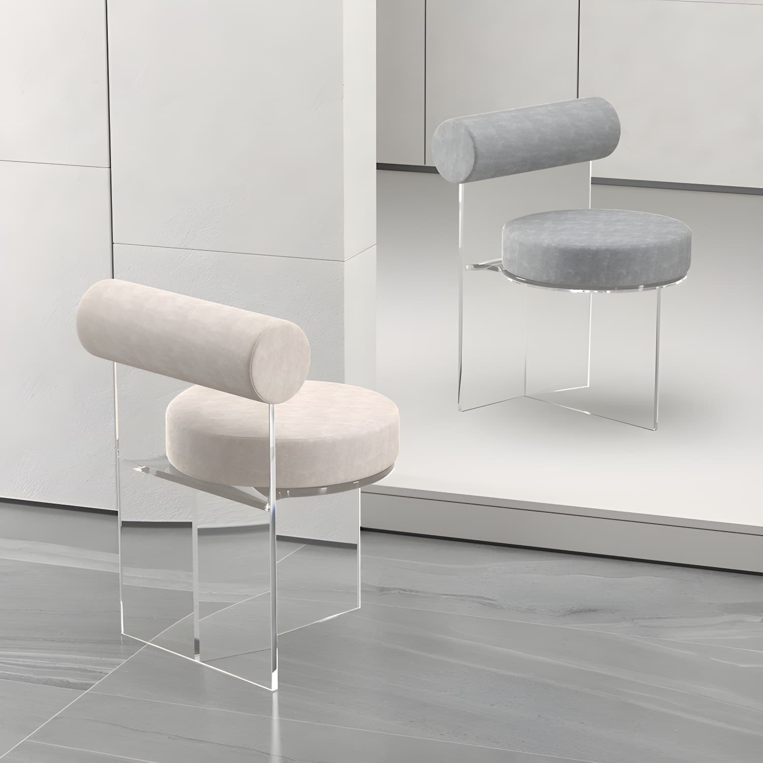 Modern Clear Leg Side Chair with Solid Back and Low Back Heights for Kitchen & Dining - image 16