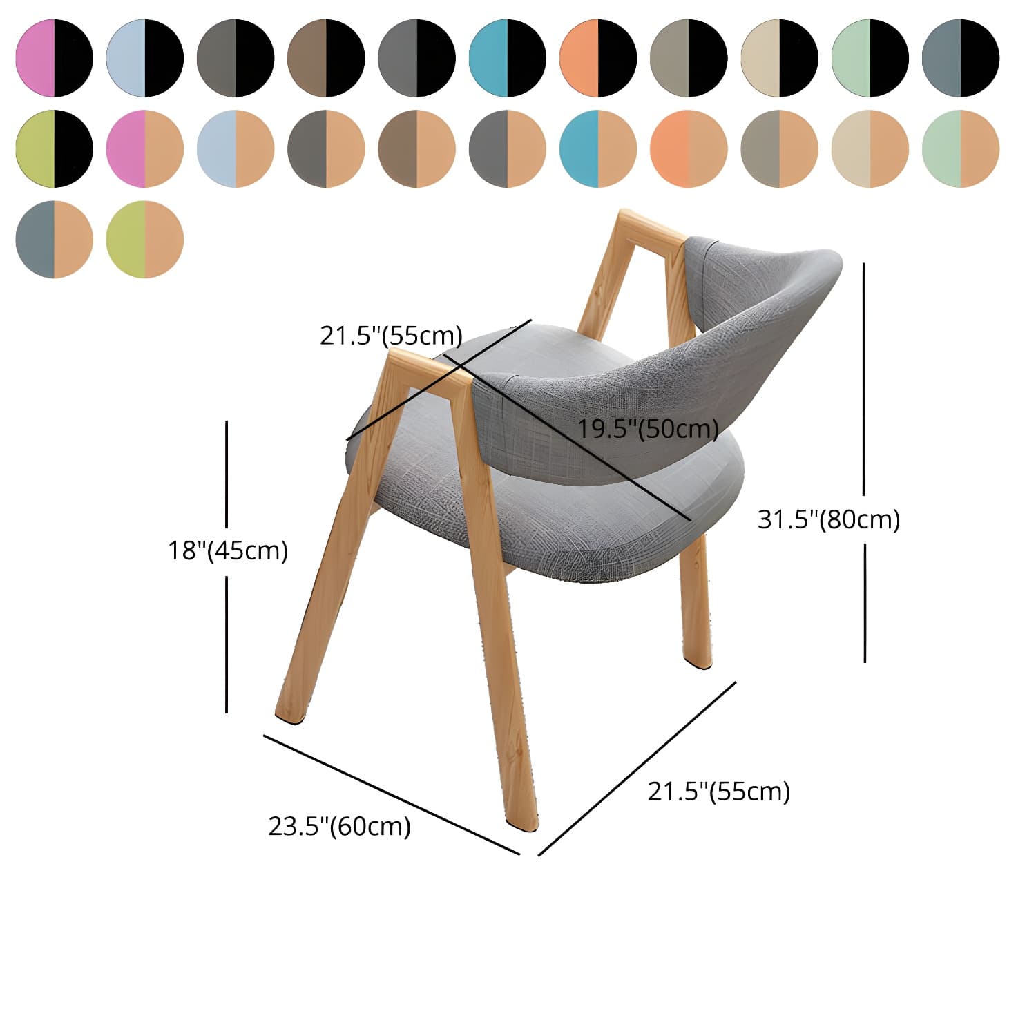 Modern Style Iron Arm Chair Open Back Dining Side Chair with Upholstered - image 22