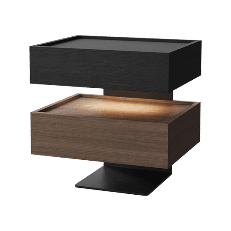 Organic Modern Open Nightstand with Composite Wood and Illuminating Feature - image 6