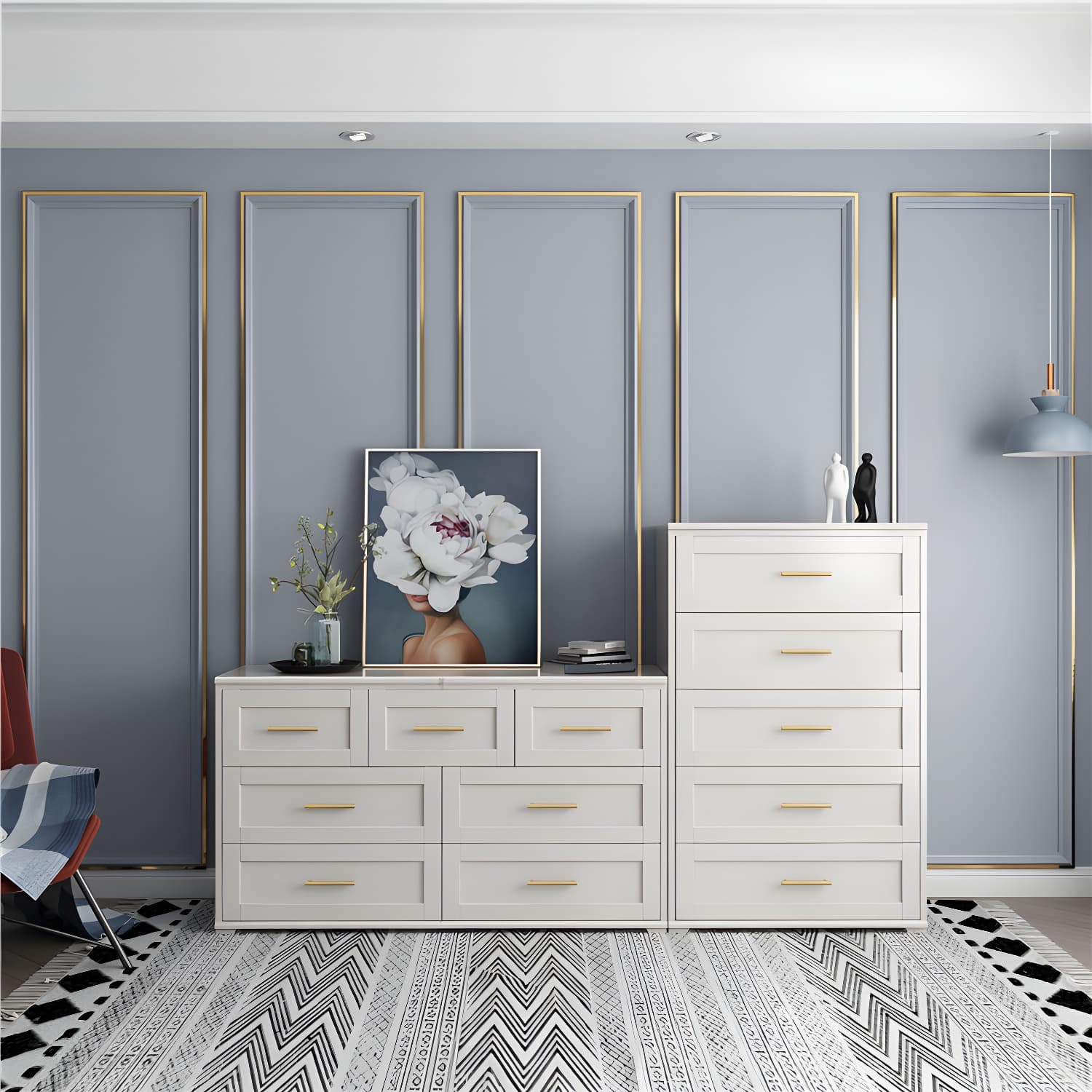 Classic Glam Storage Chest Solid Wood Storage Chest Dresser , 17.55 Inch Width