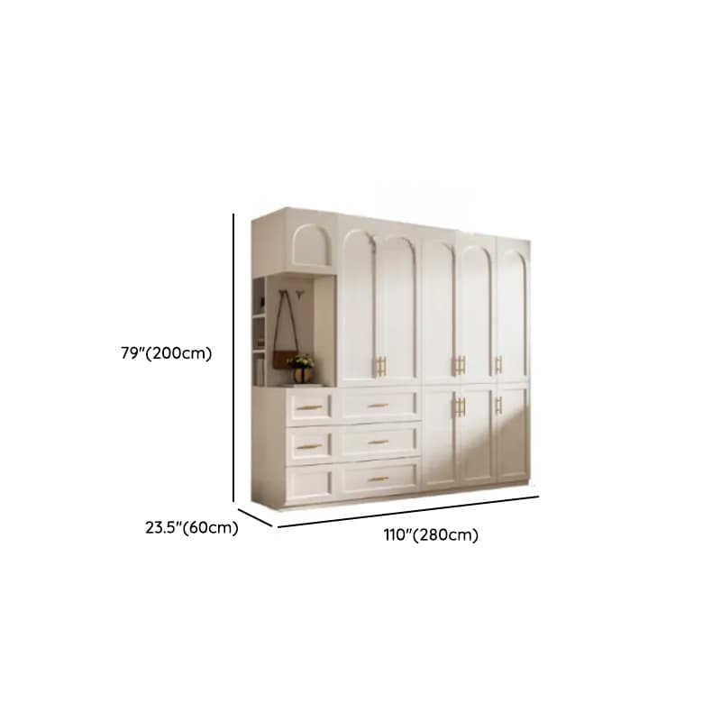Chalk Modish Laminate Wardrobe Closet with Soft Close Drawer, Soft Close Door, Interior Shelves, and Clothing Rod - image 22