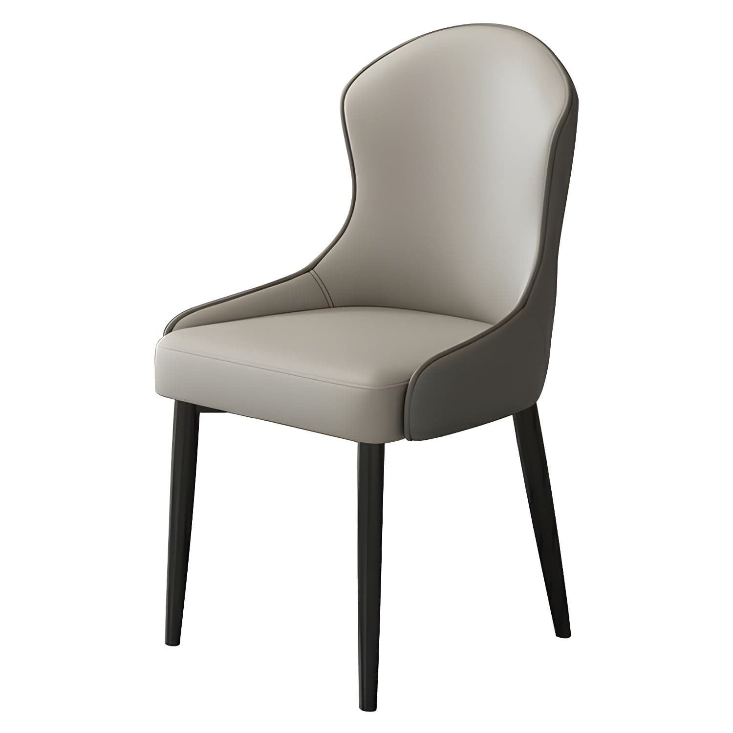 Wingback Faux Leather Side Chair with Metal Legs and Upholstered Seat for Kitchen & Dining - image 7
